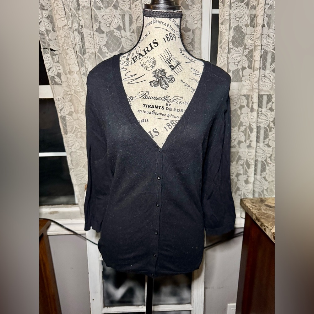 Black lightweight cardigan from Reitmans.